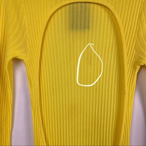 NWT Dodo Bar Or Sara Long Sleeve Open Back Knit Maxi Dress Yellow - Picture 11 of 12